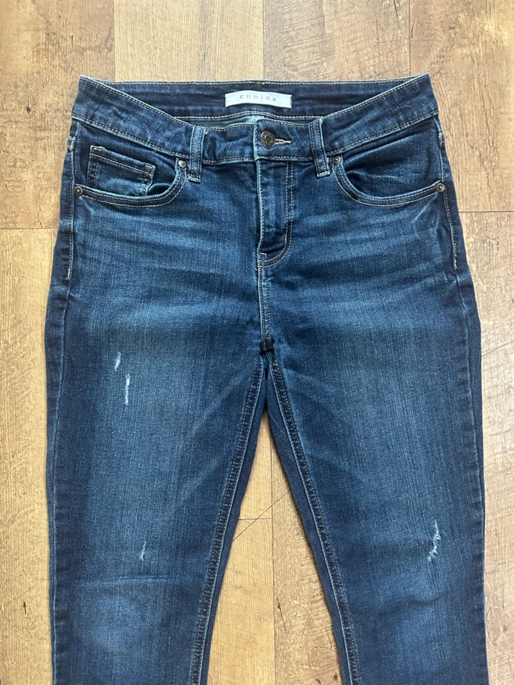 Eunina “Jude” Ankle Skinny Jeans Size 5 Mid Rise Dark Wash Stretch Denim - Picture 5 of 14